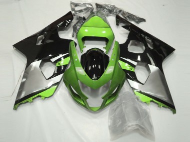 Verde Claro Plateado & Negro 2004-2005 Suzuki GSXR 600-750 Carenados Moto