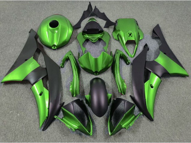 Verde & Negro Mate 2008-2016 Yamaha R6 Carenados Moto