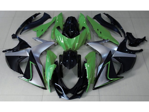 Verde Plata & Negro 2009-2016 Suzuki GSXR 1000 Carenados Moto