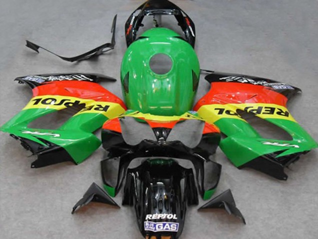 Verde Repsol 2002-2012 Honda VFR800 Carenados Moto